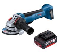 Meuleuse d'angle sans fil Bosch GWS 18V-10 P Professional 18 V 125 mm sans balais + 1 batterie 5,0 Ah - sans chargeur