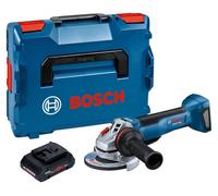 Meuleuse d'angle sans fil Bosch GWS 18V-10 P Professional 18 V 125 mm sans balais + 1 batterie ProCORE 4,0 Ah + L-Boxx - sans chargeur