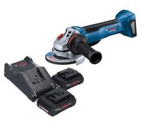 Meuleuse d'angle sans fil Bosch GWS 18V-10 P Professional 18 V 125 mm sans balais + 2 batteries ProCORE 4,0 Ah + chargeur