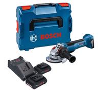 Meuleuse d'angle sans fil Bosch GWS 18V-10 P Professional 18 V 125 mm sans balais + 2 batteries ProCORE 4,0 Ah + chargeur + L-Boxx