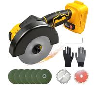 Meuleuse d'angle sans fil Compatible avec les batteries DeWalt 20V, 12000 tr/min Moteur sans balais Mini meuleuse d'angle avec 6 disques abrasifs de 10,2 cm, 2 disques à tronçonner, pour métal, bois