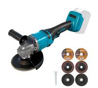 Meuleuse d'angle sans fil Compatible avec Makita 18V Batterie, Sans Balais Électrique Meuleuse d'angle 125 mm, 11800 tr/min, vitesse variable, tronçonneuse pour meuler, polir (sans batterie) (MT Blau)