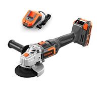 Meuleuse d'angle sans fil FUXTEC 20V FX-E1WS20 - avec batterie 2Ah, chargeur 2,4A et poignée latérale - diamètre du disque : 115mm, vitesse max. 7500 tr/min