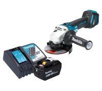 Meuleuse d'angle sans fil Makita DGA 511 Z 18 V 125 mm sans balais + 1 batterie 9,0 Ah + chargeur