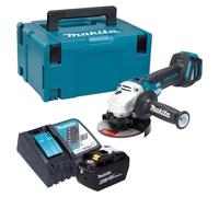 Meuleuse d'angle sans fil Makita DGA 511 Z 18 V 125 mm sans balais + 1 batterie 9,0 Ah + chargeur + Makpac