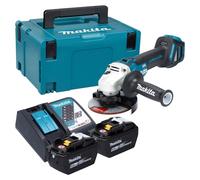 Meuleuse d'angle sans fil Makita DGA 511 Z 18 V 125 mm sans balais + 2 batteries 9,0 Ah + chargeur + Makpac
