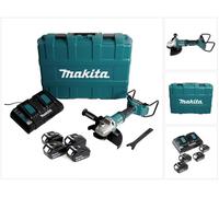 Meuleuse d'angle sans fil Makita DGA 900 G4KX2 36 V (2x18 V) 230 mm sans balais + 4 batteries 6,0 Ah + double chargeur + Ezynut + mallette