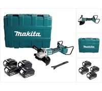 Meuleuse d'angle sans fil Makita DGA 900 G4KX2 36 V (2x18 V) 230 mm sans balais + 4 batteries 6,0 Ah + Ezynut + mallette - sans chargeur