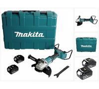 Meuleuse d'angle sans fil Makita DGA 900 GKX2 36 V (2x18 V) 230 mm sans balais + 2 batteries 6,0 Ah + Ezynut + mallette - sans chargeur