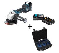 Meuleuse d'angle sans fil Makita DGA511Z, 18V, 125 mm, + Kit d'alimentation comprenant 2 batteries