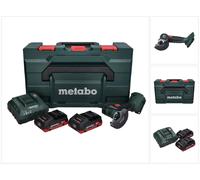 Meuleuse d'angle sans fil Metabo CC 18 LTX 18 V 76 mm sans balais + 2 batteries 4,0 Ah + chargeur + metaBOX