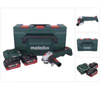 Meuleuse d'angle sans fil Metabo WPB 18 LT BL 11-125 Quick 18 V 125 mm sans balais + 2 batteries 8,0 Ah + chargeur + metaBOX