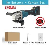 Meuleuse d'angle sans fil - Modèle 18V - Moteur sans balais - Vitesse variable - Disque abrasif de 125 mm - Filetage M14 - Sans batterie ni chargeur