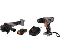 Meuleuse d'angle sans fil + Perceuse-visseuse SET 20V, 125mm (1xBatterie 2Ah+Chargeur)