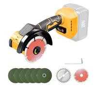 Meuleuse d'angle sans fil pour Dewalt 20 V, 12 000 tr/min outil de coupe sans fil, meuleuse électrique, moteur sans balais avec 6 lames de 100 mm pour la coupe du bois, du plastique et du métal
