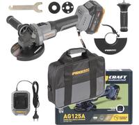 Meuleuse d'angle sans fil Procraft Industrial AG125A-1B-F 20 V 125 mm sans balais + 1 batterie 4,0 Ah + chargeur + sacoche