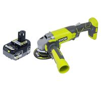 Meuleuse d'angle sans fil RYOBI R18AG-0 18 V ONE+ 115 mm + 1 batterie 5,0 Ah - sans chargeur