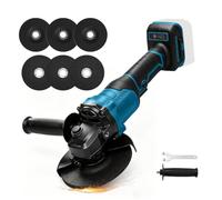 Meuleuse d'angle sans fil sans balais compatible avec batterie Makita 18 V, meuleuse d'angle de 115 mm, 3 vitesses 8500 tr/min pour coupe, meulage et polissage