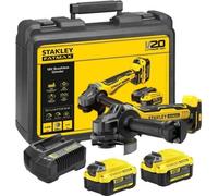 Meuleuse d'angle sans fil Stanley FATMAX Brushless SFMCG700M2K-QW, 18V, 125 mm, 2 batteries 4Ah, chargeur 2A