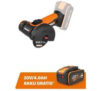 Meuleuse d'angle sans fil Worx WX8001.9, mini, 20V, sans batterie ni chargeur