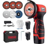 Meuleuse d'Angle TEENO 19 500 RPM - Disqueuse Sans Fil 76mm, Kit Complet avec 2 Batteries 2000mAh et 6 Disques - Pour Meulage, Polissage, Découpe