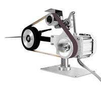 Meuleuse de table - 550 W - Réglage continu de la vitesse - Ponçage vertical et horizontal - Argent