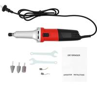 Meuleuse droite - Meuleuse à tige - 600 W - 27 000 tr/min - 3 têtes de meulage - Polissage de bijoux, pour l'aluminium, le chrome et les matériaux dentaires - Rouge
