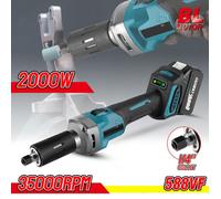 Meuleuse Droite Sans Fil 18V Compatible Makita 35000RPM Outil Rotatif Brushless 6mm/6,35mm 2000W Avec Vitesse Réglable, 1 Batterie