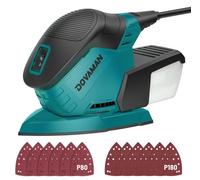 Meuleuse électrique d'angle - 130W - 12000 tr/min - Boîtier de récupération des poussières - 12 disques abrasifs - 230V - Bleu