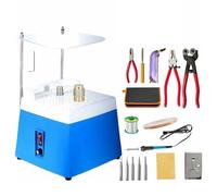 Meuleuse éLectrique pour Vitraux, Mini Outil Meulage DIY 4200 Tr/Min, Kit Meulage Portable 65W avec Meuleuse DiamantéE En CéRamique, Plusieurs Embouts Et DéFlecteur Anti-éClaboussures(Blue)