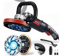 Meuleuse pour béton de 2100W avec disque diamant de 125 mm et disque de découpe, variateur de vitesse de 3000 à 9000 RPM. Fraiseuse pour béton, idéale pour la rénovation de surfaces en béton, briques