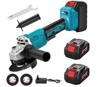 Meuleuse Sans Fil 21V - Moteur brushless 1000W, 13000tr/min, 3 vitesses, Disque 125mm, Batterie lithium 10 cellules