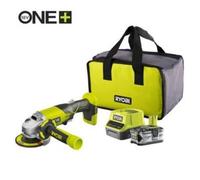 Meuleuse sans fil Ryobi ONE+ R18AG-140S/ 1 batterie 18V 4.0 Ah/ Chargeur 2.0 A/ Sac de transport