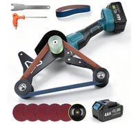 Meuleuse tubulaire sans fil 3-en-1 de 1200W, avec 2 batteries de 4000 mAh, 3 vitesses, 9000 tr/min, meuleuse tubulaire rotative à 240°, idéale pour polir, embellir et décaper les tuyaux