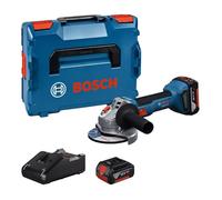 Bosch Meuleuse angulaire GWS 18V-8 125 mm avec 2 Batteries 18V 4.0Ah, chargeur, L-Boxx