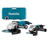Meuleuses D'angle - Makita DK0054 X 1 - Jeu Meuleuse D'angle (GA9020R / 9558NB) + 2 Disques Diamanté En Malette - 2200W / 840W - 230 X 125 Mm