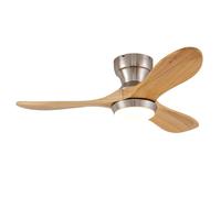 MEULVA Ventilateur de plafond 90 x 90 x 24 5 cm avec éclairage télécommande 3 pales en bois 6 vitesses