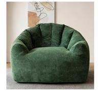 MEUVYX Fauteuil pouf rond avec soutien ergonomique pour détente et lecture, en flanelle, vert