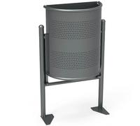Meva Corbeille à papier murale semi-circulaire Benito - 30 L - Gris