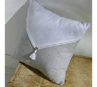 MEVAK LIVING Coussin avec Appliques Gris 40x40 cm