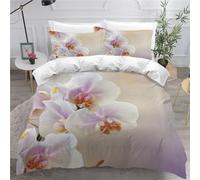 MEVASA Housse de Couette 240x260 Floral Parure de Lit 2 Personnes 3D Motif Luxueuse Microfibre Adulte Housse de Couette Fleurs avec 2 Taies d'oreiller 50x75