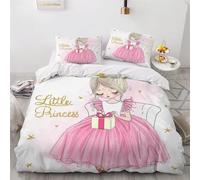 MEVASA Princesse Housse de Couette 200x200 Rose Princesse Parure de Lit 3 Pièces Enfant GarçOn Fille Ado Ultra Doux Microfibre Ensemble de Literie avec Fermeture éclair