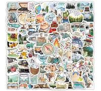 Mevronisshop-100pcs Stickers Voyage Pour Carnet De Voyage Et Valise - Aesthetic Pour Journal Scrapbooking, Album Et Skateboard - Bouteilles