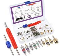 Mevronisshop-102 Pcs Climatisation Valve Core Kit D'accessoires, Y Compris Assortiment R12 R134 A Valve Core Réfrigération Pneu Valve Stem C?Urs Avec L'outil De Suppression Pour La Plupart Des Voitur