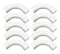 MEVRONISSHOP-10pcs Tube Électrique Manchonné en PVC Coudes pour Tube Isolant 90 Degrés Connecteur Raccord de Tuyau Électrique Câble Canal Installation Murale pour Extérieur 16mm