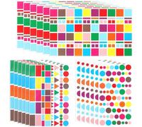 Mevronisshop-1470 Gommettes Enfant Autocollant Bébé 2 Ans 3 Ans Autocollant Géométrique Cadeaux Anniversaire Fête Activité Manuel Scrapbooking Pois Rectangle Carrés Triangles