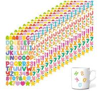 Mevronisshop-15pcs Autocollants Lettre, Stickers Alphabet, Prenom, Lettres Adhésives, Alphabétiques Numéro Alphabet Coloré Gommettes Enfants (Couleur Bonbon)