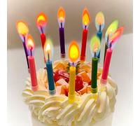 Mevronisshop-18 Pièces Bougie Anniversaire - Bougies De Flamme Colorées - Sparklers Bougies D'anniversaire, Magic Bougie Gâteau Pour La Décoration De Mariage D'anniversaire Pour Les Garçons Et Les Fi