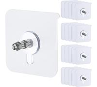 Mevronisshop-20 Ganchos Adhesivos Para Cuadros, Soporte 12 Kg, Colgadores Sin Clavos, Ganchos De Pared Adhesivos 16 Mm, Ganchos Transparentes Impermeables Para Baño Y Cocina