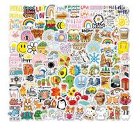 Mevronisshop-200 Pièces Aesthetic Stickers, Cute Graffiti Autocollant Pour Scrapbook Portable Ordinateur Skateboard Velo Casque Guitare Bouteille D'eau (Aesthetic)